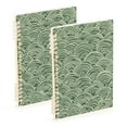 thumbnail image 1 of FORMRS 1-Subject Spiral Notebook 8" x 5" College Ruled 60 Refillable Sheet A5 Hard Cover, Retro Green Abstract, 1 of 7