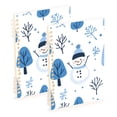 thumbnail image 1 of FORMRS 1-Subject Spiral Notebook 8" x 5" College Ruled 60 Refillable Sheet A5 Hard Cover, Simple Cartoon Snowmen, 1 of 7