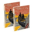 thumbnail image 1 of FORMRS 1-Subject Spiral Notebook 8" x 5" College Ruled 60 Refillable Sheet A5 Hard Cover, Striped Boat, 1 of 7
