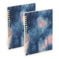 thumbnail image 1 of FORMRS 1-Subject Spiral Notebook 8" x 5" College Ruled 60 Refillable Sheet A5 Hard Cover, Trees in The Night, 1 of 7