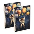 thumbnail image 1 of FORMRS 1-Subject Spiral Notebook 8" x 5" College Ruled 60 Refillable Sheet A5 Hard Cover, Watercolor Astronaut, 1 of 7