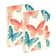 thumbnail image 1 of FORMRS 1-Subject Spiral Notebook 8" x 5" College Ruled 60 Refillable Sheet A5 Hard Cover, Watercolor Butterflies, 1 of 7