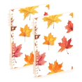 thumbnail image 1 of FORMRS 1-Subject Spiral Notebook 8" x 5" College Ruled 60 Refillable Sheet A5 Hard Cover, White Autumn Leaves, 1 of 7