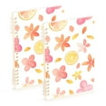 thumbnail image 1 of FORMRS 1-Subject Spiral Notebook 8" x 5" College Ruled 60 Refillable Sheet A5 Hard Cover, White Floral Orange, 1 of 7