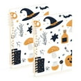 thumbnail image 1 of FORMRS 1-Subject Spiral Notebook 8" x 5" College Ruled 60 Refillable Sheet, White Halloween Pattern, 1 of 7