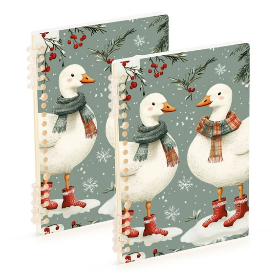 FORMRS 1-Subject Spiral Notebook 8" x 5" College Ruled 60 Refillable Sheet, Winter Goose Scarves