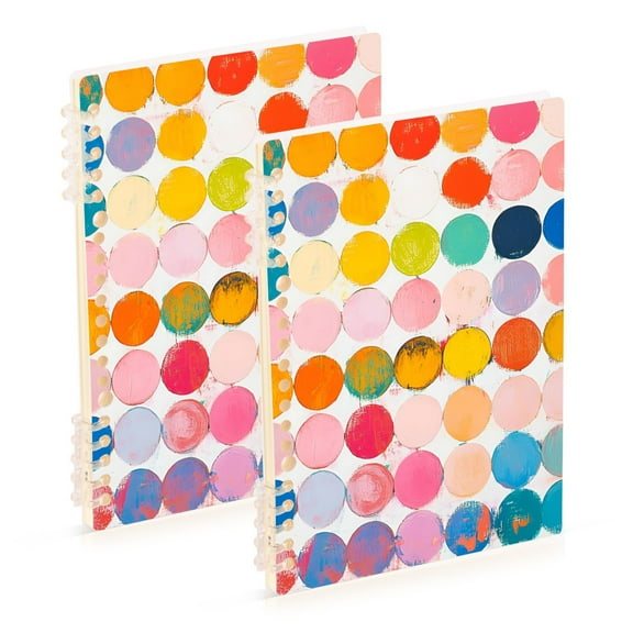 FORMRS 1-Subject Spiral Notebook 8" x 5" College Ruled 60 Refillable Sheet, Yellow Circles