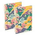 thumbnail image 1 of FORMRS 1-Subject Spiral Notebook 8" x 5" College Ruled 60 Refillable Sheet A5 Hard Cover, Yellow Floral Wave, 1 of 7