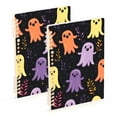 thumbnail image 1 of FORMRS 1-Subject Spiral Notebook 8" x 5" College Ruled 60 Refillable Sheet A5 Hard Cover, Yellow Halloween Ghosts, 1 of 7