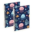 thumbnail image 1 of FORMRS 1-Subject Spiral Notebook 8" x 5" College Ruled 60 Refillable Sheet A5 Hard Cover, Yellow Jellyfish, 1 of 7