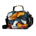 thumbnail image 1 of FORMRS Student Lunch Bag Insulated Reusable Cooler Box with Zipper Pockets, Abstract Wavy, 1 of 9