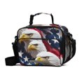 thumbnail image 1 of FORMRS Student Lunch Bag Insulated Reusable Cooler Box with Zipper Pockets, American Eagle Pattern, 1 of 9