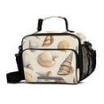 thumbnail image 1 of FORMRS Student Lunch Bag Insulated Reusable Cooler Box with Zipper Pockets, Beige Watercolor Seashells, 1 of 9