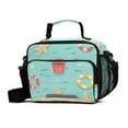 thumbnail image 1 of FORMRS Student Insulated Lunch Bag with Shoulder Strap Reusable Cooler Box for School, Blue Beach Pattern, 1 of 9
