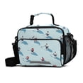 thumbnail image 1 of FORMRS Student Insulated Lunch Bag with Shoulder Strap Reusable Cooler Box for School, Blue Ice Hockey, 1 of 9