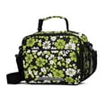 thumbnail image 1 of FORMRS Student Insulated Lunch Bag with Shoulder Strap Reusable Cooler Box for School, Green Flower Pattern, 1 of 9