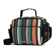 thumbnail image 1 of FORMRS Student Insulated Lunch Bag with Shoulder Strap Reusable Cooler Box for School, Navy Blue Stripes, 1 of 9