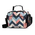 thumbnail image 1 of FORMRS Student Insulated Lunch Bag with Shoulder Strap Reusable Cooler Box for School, Pink Geometric, 1 of 9