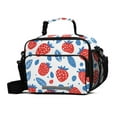 thumbnail image 1 of FORMRS Student Lunch Bag Insulated Reusable Cooler Box with Zipper Pockets, Playful Strawberries, 1 of 9