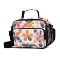 thumbnail image 1 of FORMRS Student Insulated Lunch Bag with Shoulder Strap Reusable Cooler Box for School, Purple Retro Flower, 1 of 9
