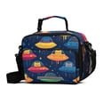 thumbnail image 1 of FORMRS Student Insulated Lunch Bag with Shoulder Strap Reusable Cooler Box for School, Rainbow Space Cat, 1 of 9