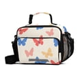 thumbnail image 1 of FORMRS Student Insulated Lunch Bag with Shoulder Strap Reusable Cooler Box for School, Red Butterflies, 1 of 9