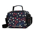 thumbnail image 1 of FORMRS Student Lunch Bag Insulated Reusable Cooler Box with Zipper Pockets, Red Starry Pattern, 1 of 9