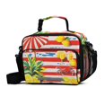 thumbnail image 1 of FORMRS Student Lunch Bag Insulated Reusable Cooler Box with Zipper Pockets, Striped Lemon, 1 of 9