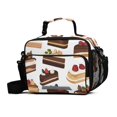 thumbnail image 1 of FORMRS Student Insulated Lunch Bag with Shoulder Strap Reusable Cooler Box for School, White Cakes Pattern, 1 of 9