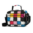 thumbnail image 1 of FORMRS Student Lunch Bag Insulated Reusable Cooler Box with Zipper Pockets, White Checkered Pattern, 1 of 9