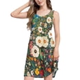 thumbnail image 1 of FORMRS Summer Dress for Women Loose U Neck Sleeveless Midi Beach Sundresses with Pockets, Floral Garden, 1 of 8