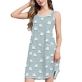 thumbnail image 1 of FORMRS Summer Dress for Women Loose U Neck Sleeveless Midi Beach Sundresses with Pockets, Simple Sheep Pattern, 1 of 8