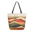 thumbnail image 1 of FORMRS Womens Canvas Tote Bag with Zipper Inner Pocket Shoulder Handbag, Abstract Desert Pattern, 1 of 7