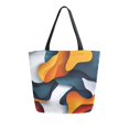 thumbnail image 1 of FORMRS Womens Canvas Tote Bag with Zipper Inner Pocket Shoulder Handbag, Abstract Wavy, 1 of 7