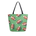 thumbnail image 1 of FORMRS Womens Canvas Tote Bag with Zipper Inner Pocket Shoulder Handbag, American Footballs, 1 of 7