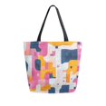 thumbnail image 1 of FORMRS Womens Canvas Tote Bag with Zipper Inner Pocket Shoulder Handbag, Art Geometric, 1 of 7