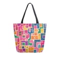 thumbnail image 1 of FORMRS Womens Canvas Tote Bag with Zipper Inner Pocket Shoulder Handbag, Art Map, 1 of 7