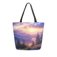 thumbnail image 1 of FORMRS Womens Canvas Tote Bag with Zipper Inner Pocket Shoulder Handbag, Beautiful Mountain, 1 of 7