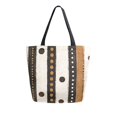 thumbnail image 1 of FORMRS Womens Canvas Tote Bag with Zipper Inner Pocket Shoulder Handbag, Beige Abstract Dots, 1 of 7