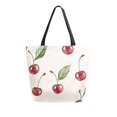 thumbnail image 1 of FORMRS Womens Canvas Tote Bag with Zipper Inner Pocket Shoulder Handbag, Beige Cherry, 1 of 7