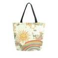 thumbnail image 1 of FORMRS Womens Canvas Tote Bag with Zipper Inner Pocket Shoulder Handbag, Beige Clouds, 1 of 7