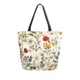 thumbnail image 1 of FORMRS Womens Canvas Tote Bag with Zipper Inner Pocket Shoulder Handbag, Beige Floral, 1 of 7