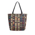 thumbnail image 1 of FORMRS Womens Canvas Tote Bag with Zipper Inner Pocket Shoulder Handbag, Beige Geometric, 1 of 7