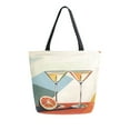 thumbnail image 1 of FORMRS Womens Canvas Tote Bag with Zipper Inner Pocket Shoulder Handbag, Beige Glasses, 1 of 7