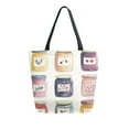 thumbnail image 1 of FORMRS Womens Canvas Tote Bag with Zipper Inner Pocket Shoulder Handbag, Beige Jam Jars, 1 of 7