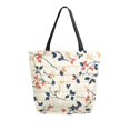 thumbnail image 1 of FORMRS Womens Canvas Tote Bag with Zipper Inner Pocket Shoulder Handbag, Beige Leaves Plaid, 1 of 7