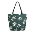 thumbnail image 1 of FORMRS Womens Canvas Tote Bag with Zipper Inner Pocket Shoulder Handbag, Beige Leaves, 1 of 7