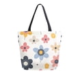 thumbnail image 1 of FORMRS Womens Canvas Tote Bag with Zipper Inner Pocket Shoulder Handbag, Beige Retro Flower, 1 of 7