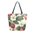 thumbnail image 1 of FORMRS Womens Canvas Tote Bag with Zipper Inner Pocket Shoulder Handbag, Beige Strawberry, 1 of 7