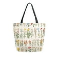thumbnail image 1 of FORMRS Womens Canvas Tote Bag with Zipper Inner Pocket Shoulder Handbag, Beige Wildflowers, 1 of 7